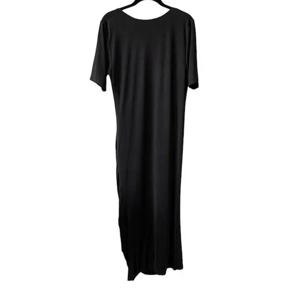 WAYF Rigby Ruched Midi Dress in Black - Picture 3 of 11